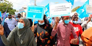 Somalia protest.