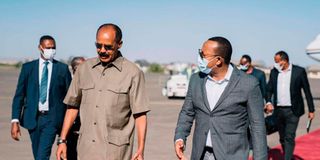 Isaias Afwerki and Abiy Ahmed.