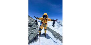 Rawan Dakik on her way up Mt Everest from the Base Camp in May 2021.