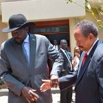 South Sudan’s President Salva Kiir and Sudan’s Prime Minister Abdalla Hamdok in Juba