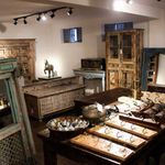 Antique collection at the Trade Routes furniture shop in Nairobi, Kenya. 