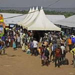 Refugees register at a camp in Uganda