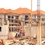Residential houses being constructed in Wakiso District in central Uganda.