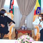 Kenya's Raychelle Omamo with Ethiopia's Birtukan Ayano.