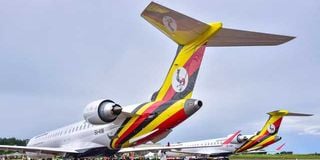 Uganda Airlines Bombardier CRJ900 aircraft