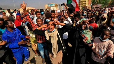 Sudanese protesters streets