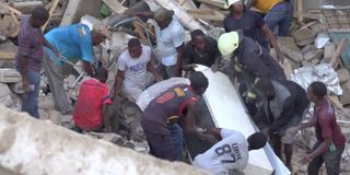 Collapsed building.