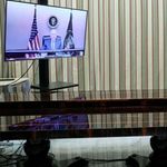 Russian President Vladimir Putin attends a meeting with US President Joe Biden 