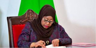 Tanzania's President Samia Suluhu Hassan.