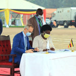 TotalEnergies General Manager Philippe Groueix and Uganda's Energy Minister Ruth Nankabirwa.