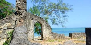 Jumba La Mtwana, a "Gede" facing the ocean in Kilifi County, Kenya.