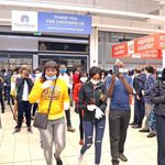 People at a shopping mall in Nairobi.