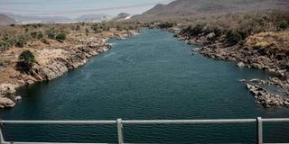 River Nile flows from the Grand Ethiopian Renaissance Dam.