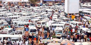 The Kampala old taxi park before it was rehabilitated.