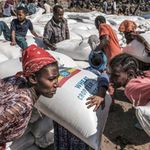 Relief food distribution in Tigray.