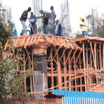 A construction site in Kigali, Rwanda.