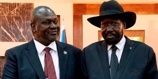 South Sudan's Riek Machar and Salva Kiir.