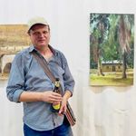 Klaus Hartmann at the debut of his exhibition.