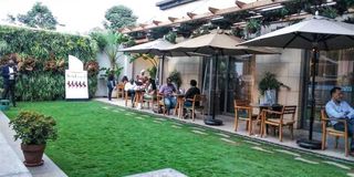 The outdoor seating area at The Other Room.