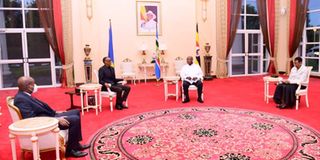 Presidents Paul Kagame and Yoweri Museveni.
