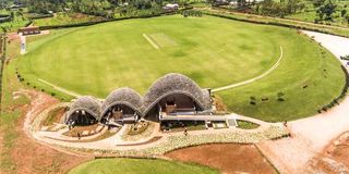 A cricket pitch in Kigali.