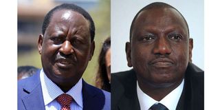 ODM leader Raila Odinga and Deputy President William Ruto.