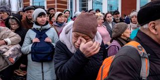 Families flee fighting in Ukraine.