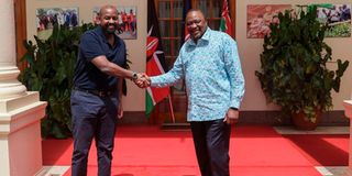 Uhuru Kenyatta and Muhoozi Kainerugaba.