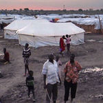 Displaced people in a camp in South Sudan.