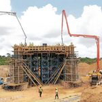 Engineers work on the Tanzanian SGR line at the Dar es Salaam station.