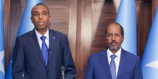 Somalia's Prime Minister Hamza Abdi Barre and President Hassan Sheikh Mohamud.