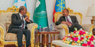 Somali President Hassan Sheikh Mohamud and Ethiopian Prime Minister Abiy Ahmed.