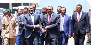 Kenyan President William Ruto with Ethiopian Prime Minister Abiy Ahmed