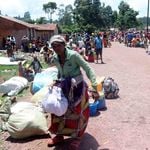 Congolese refugees pass through Bunagana border with Uganda
