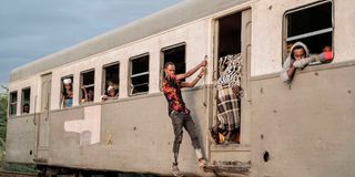 Passengers in the old train in Shinile, Ethiopia