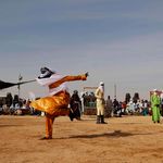 Tuareg dancer performs to the rhythm of tende