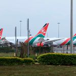 A fleet of Kenya Airways planes