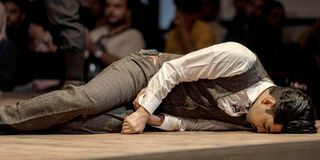 An actor performs in a production of William Shakespeare's Hamlet