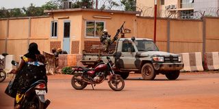 Burkina Faso soldiers on patrol in Ouagadougou