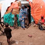 A shelter in Hagare Hoos IDP camp in Baidoa, Somalia