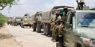 Amisom and Somali National Army soldiers