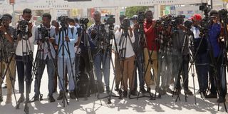 Somali Journalists at work in Mogadishu