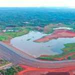 An aerial view of Thiba Dam in Kirinyaga