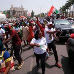 Nigerian voters marching