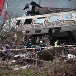 Greek emergency personnel looking for survivors
