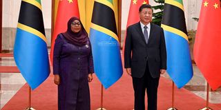 Samia Suluhu Hassan with Xi Jinping