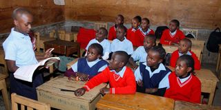 Pupils learning in a Kenyan classroom