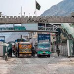 Trucks passing Afghan border