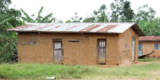 Deserted buildings in Mukondi village, South of Beni, DRC