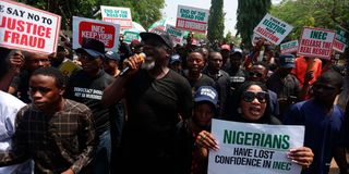 Atiku Abubakar supporters protest in Abuja 